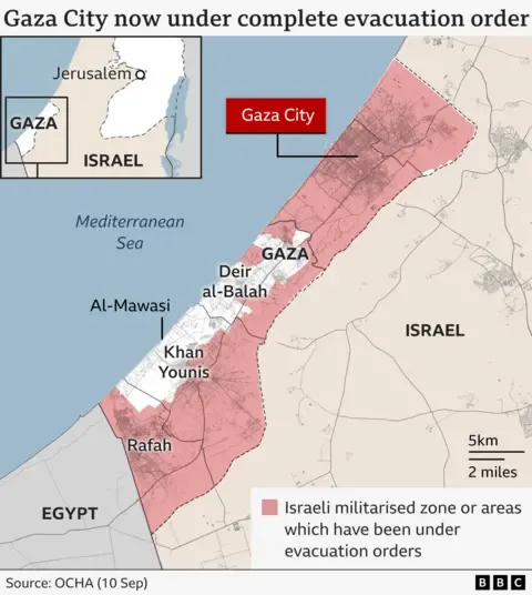 Numerous Civilians Flee as Israeli Forces Push Deeper into the City